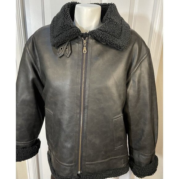 B.M.M. Los Angeles Faux Leather Motorcycle Jacket Brown Mens Medium Lined - Picture 1 of 16